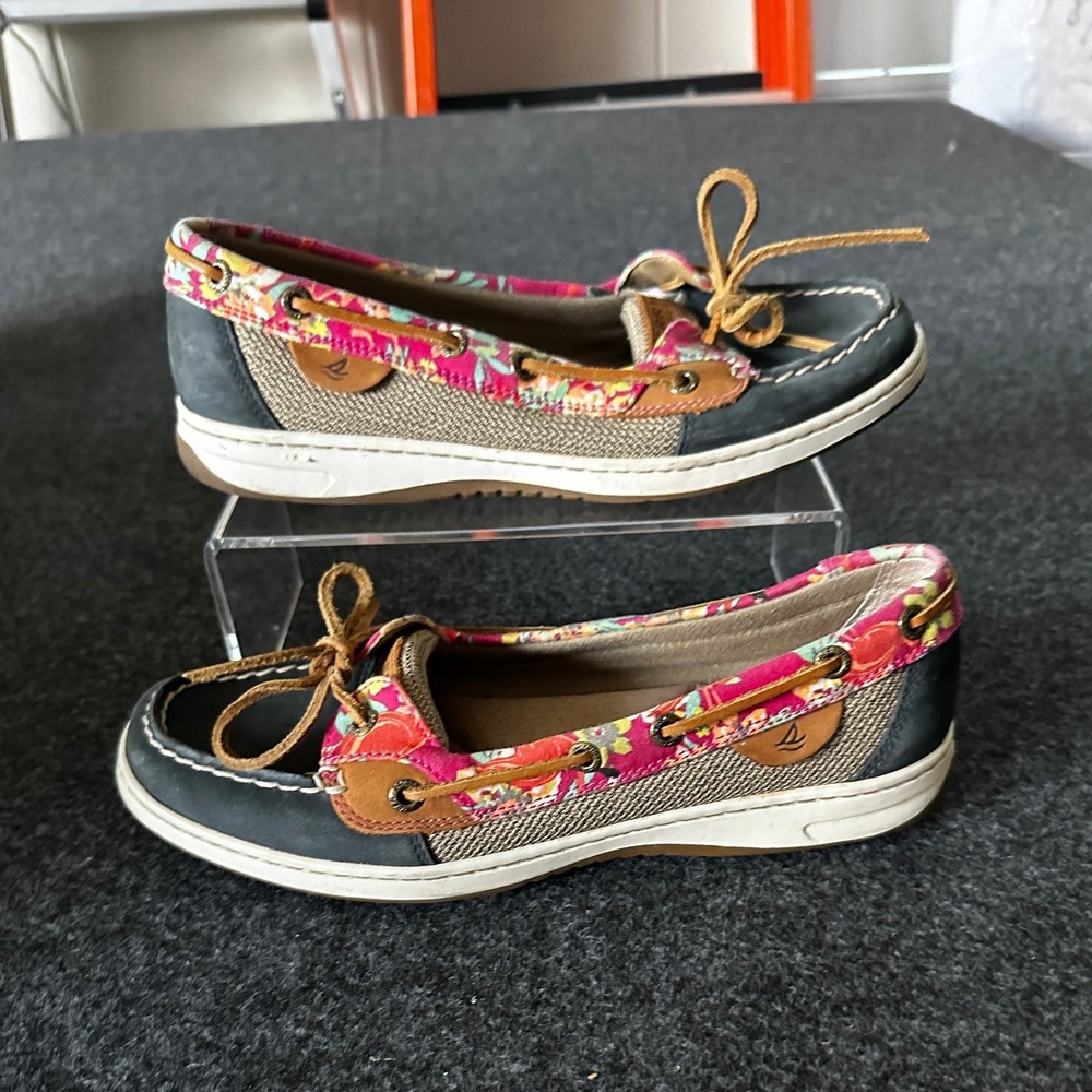 Sperry Top-Sider Womens 9M Blue Floral Mesh‎ Boat Shoes STS91741 Loafers